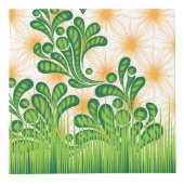 木を描いた芸術的緑と金ゴールド フォトキューブ (右)