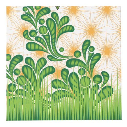 木を描いた芸術的緑と金ゴールド フォトキューブ (右)