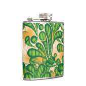 木を描いた芸術的緑と金ゴールド フラスク (右)