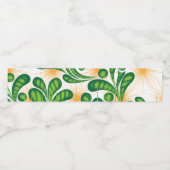 木を描いた芸術的緑と金ゴールド ペットボトルラベル (シングルラベル)