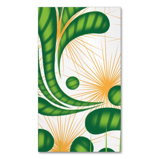 木を描いた芸術的緑と金ゴールド マグネット名刺 (正面縦)