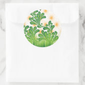 木を描いた芸術的緑と金ゴールド ラウンドシール (バッグ)