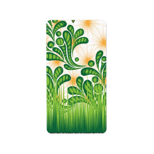 木を描いた芸術的緑と金ゴールド ラベル (正面)