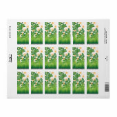 木を描いた芸術的緑と金ゴールド ラベル (フルシート)