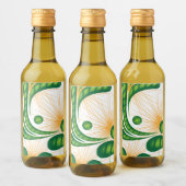 木を描いた芸術的緑と金ゴールド ワインラベル (ボトル)