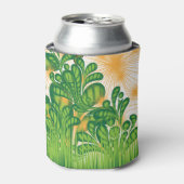 木を描いた芸術的緑と金ゴールド 缶クーラー (缶正面)