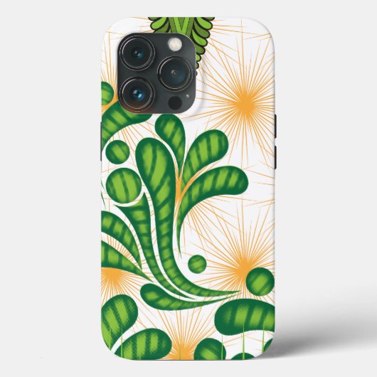 木を描いた芸術的緑と金ゴールド Case-Mate iPhoneケース (裏面)