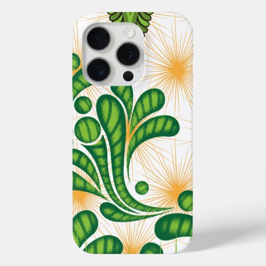 木を描いた芸術的緑と金ゴールド Case-Mate iPhoneケース (裏面)