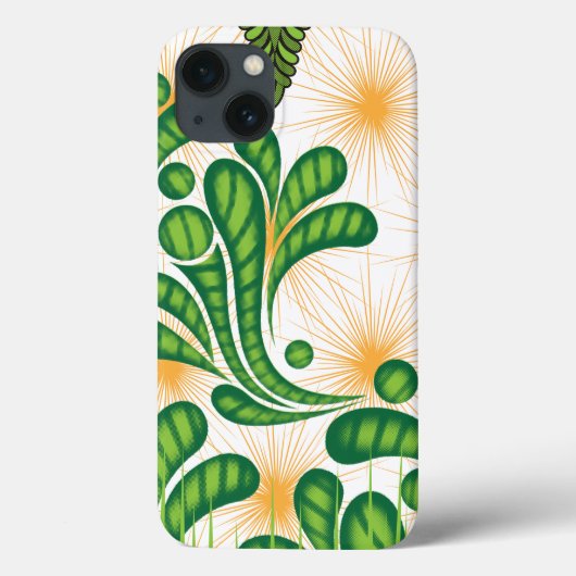 木を描いた芸術的緑と金ゴールド Case-Mate iPhoneケース (裏面)