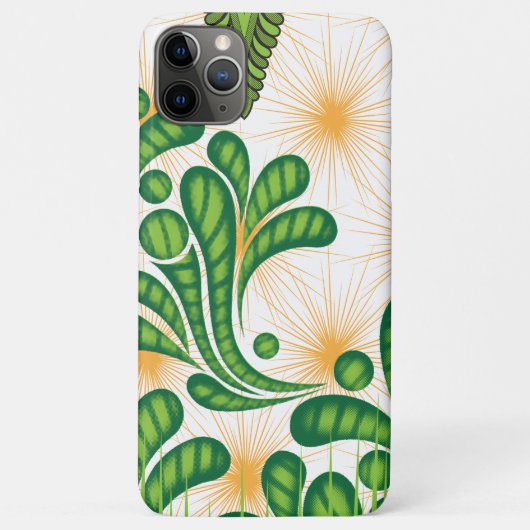 木を描いた芸術的緑と金ゴールド Case-Mate iPhoneケース (裏面)