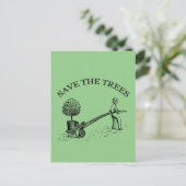 木を救おう ヴィンテージ イラスト ポストカード 2 (スタンド正面)