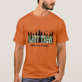 木を植えよう - 私たちの地球を救おう オレンジTシャツ Tシャツ