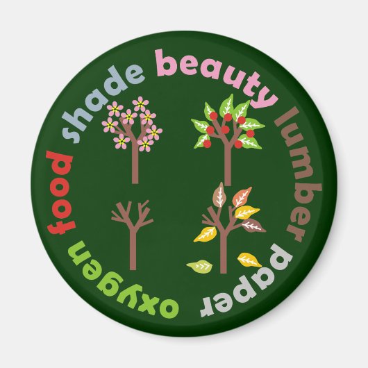 木を植える6つの理由 マグネット (正面)