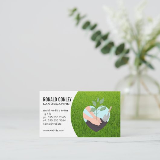 木を植える | グラス 名刺 (スタンド正面)