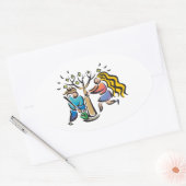 木を植える 楕円形シール (封筒)