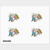 木を植える 楕円形シール (シート)