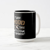 木を物に変える大工木工 ツートーンマグカップ (正面右)