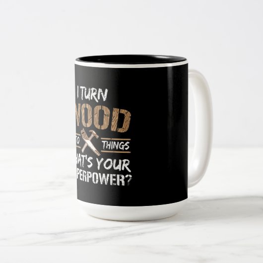 木を物に変える大工木工 ツートーンマグカップ (正面右)