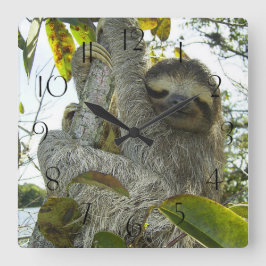 木を磨く スクエア壁時計