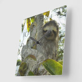 木を磨く スクエア壁時計 (傾斜)