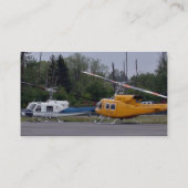 木を背景にしたツイン·ヒューイ·ヘリコプター 名刺 (裏面)