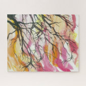 木を通したピンク、16" x 20"デザイナーパズル ジグソーパズル (横)