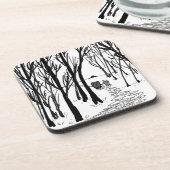 木を通るろばおよび象の歩行 コースター (左側)