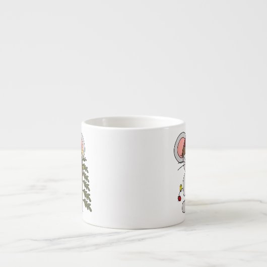 木を飾っているクリスマスのマウス エスプレッソカップ (正面)