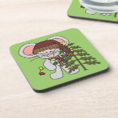 木を飾っているクリスマスのマウス コースター (左側)