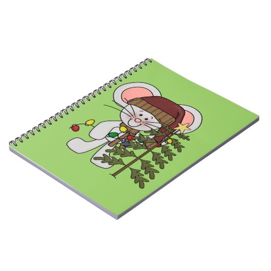 木を飾っているクリスマスのマウス ノートブック (左側)