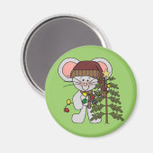 木を飾っているクリスマスのマウス マグネット (正面/裏面)