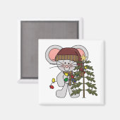 木を飾っているクリスマスのマウス マグネット (正面/裏面)