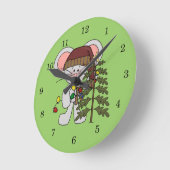 木を飾っているクリスマスのマウス ラウンド壁時計 (傾斜)