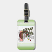 木を飾っているクリスマスのマウス ラゲッジタグ (正面縦)