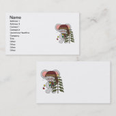 木を飾っているクリスマスのマウス 名刺 (正面/裏面)