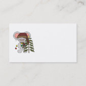 木を飾っているクリスマスのマウス 名刺 (裏面)