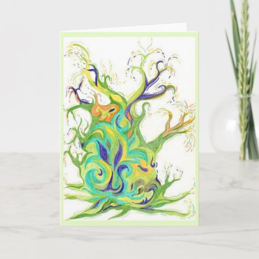 木エネルギーX 5つのイメージの挨拶状 カード (正面)