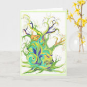 木エネルギーX 5つのイメージの挨拶状 カード (黄色い花)