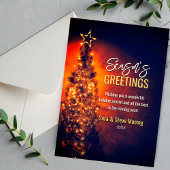 木エレガントきらめく黒のクリスマス シーズンカード