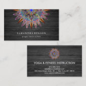 木エレガントなはすの花のロゴのヨガ 名刺 (正面/裏面)