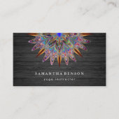 木エレガントなはすの花のロゴのヨガ 名刺 (正面)