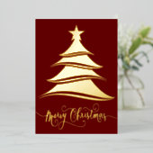 木エレガントのカスタムクリスマス 箔シーズンカード (立ち正面)