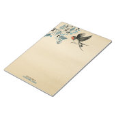 木エレガントの枝と鳥 |ヴィンテージ分与 ノートパッド (アングル)