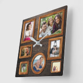 木エレガントパーソナライズされた製フォトフレーム木時計 スクエア壁時計 (傾斜)