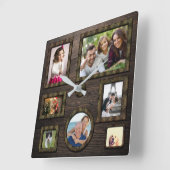 木エレガントパーソナライズされた製フォトフレーム木時計 スクエア壁時計 (傾斜)