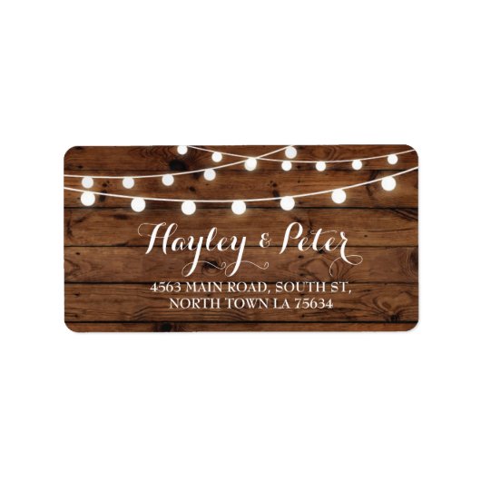 木エレガント材住所 シールシール灯 ラベル (正面)