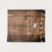 木エレガント素朴の卒業写真の背景 タペストリー (正面(横))