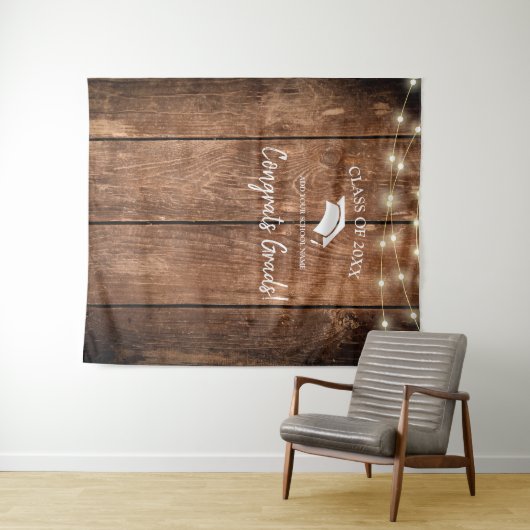 木エレガント素朴の卒業写真の背景 タペストリー (インサイチュ(横))