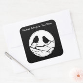 木カスタマイズの自然の二鳥の色 スクエアシール (封筒)