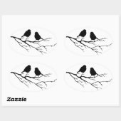 木カスタマイズの自然の二鳥の色 楕円形シール (シート)